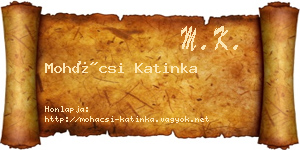Mohácsi Katinka névjegykártya